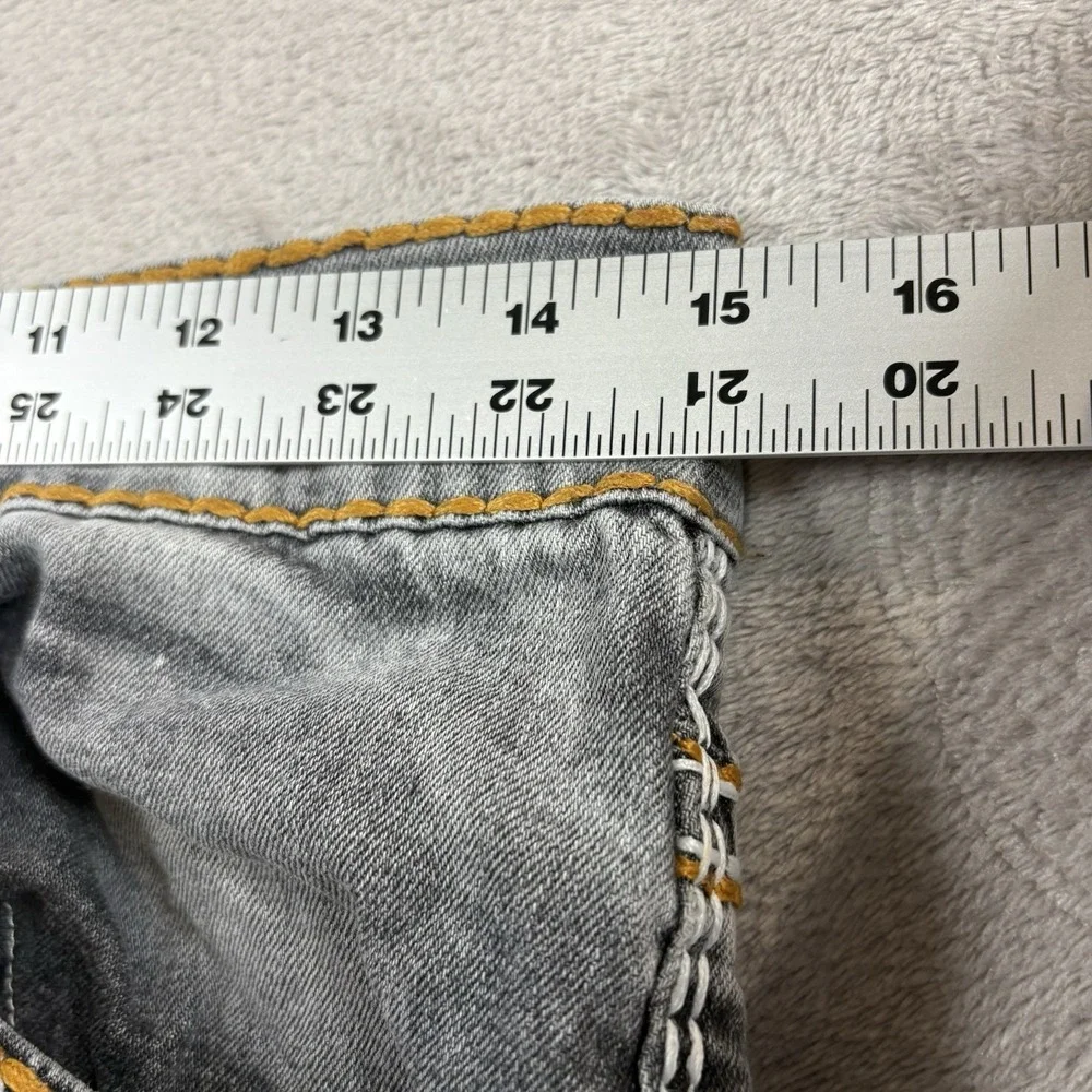 True religion Jackson gray Straight Jeans Orange Red White Stitching Made USA 30